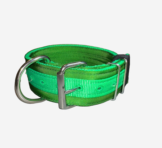 2 Inch Wide Neon On Green Heavy Duty 5 Ply Seatbelt Collar