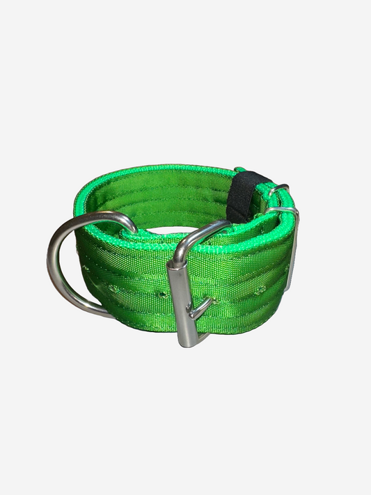 2 Inch Wide Green And Neon 4 ply Heavy Duty Seatbelt Collar