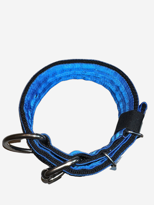 2 Inch Wide Black On Blue 5 Ply Heavy Duty Seatbelt Collar
