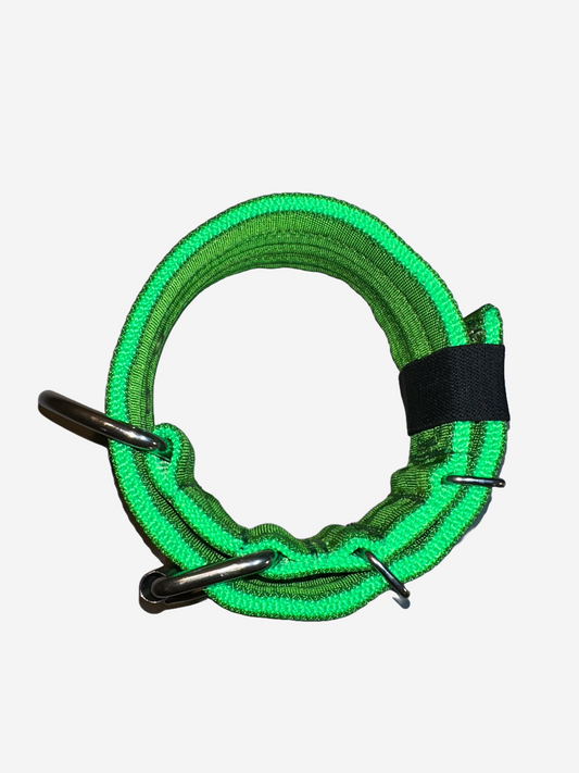 2 Inch Wide Green And Neon 4 ply Heavy Duty Seatbelt Collar