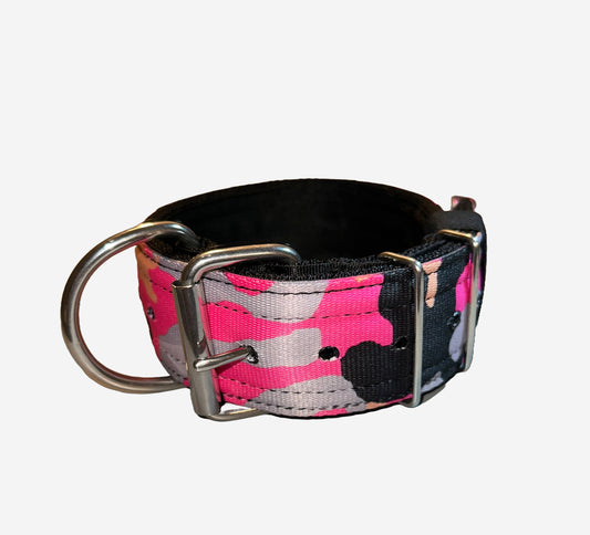 2 Inch Wide Pink Camo Heavy Duty 5 Ply Seatbelt Collar