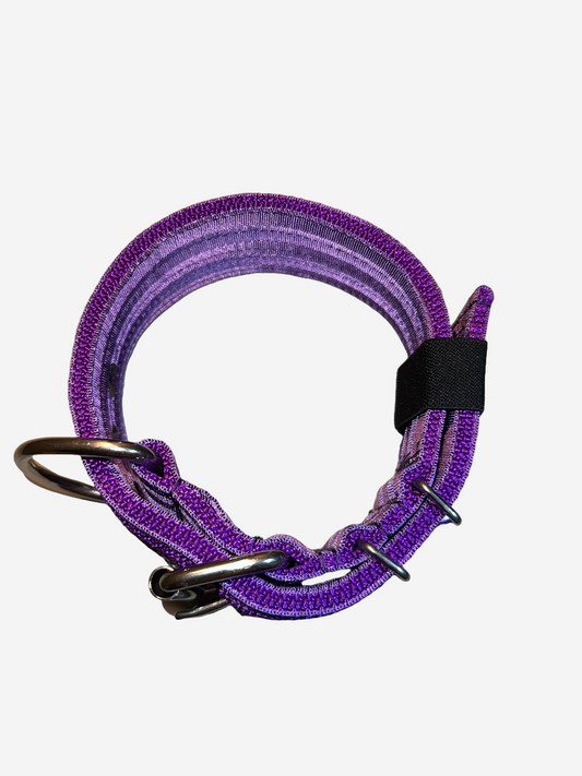 2 Inch Wide Black On Purple Heavy Duty 5 Ply Seatbelt Collar