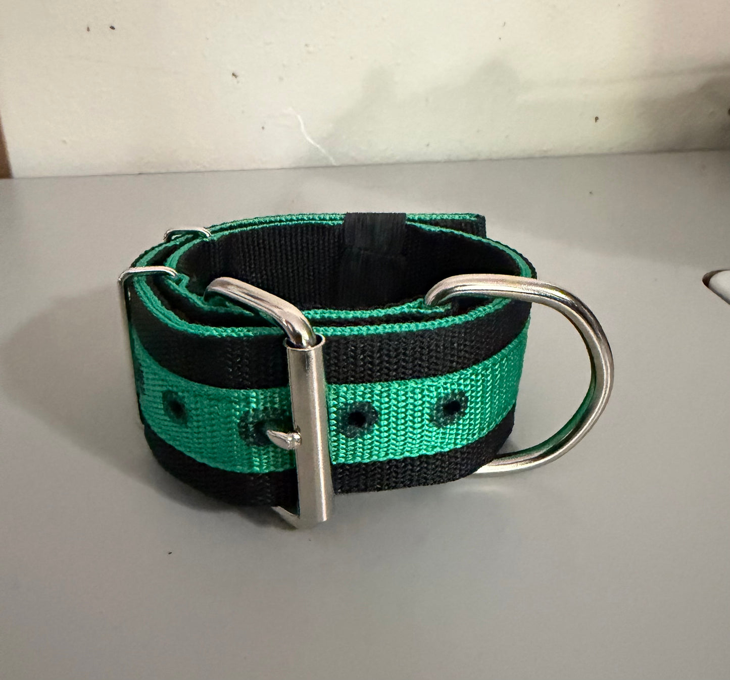 2 Inch Wide Green On Black 5 Ply Heavy Duty HP Collar