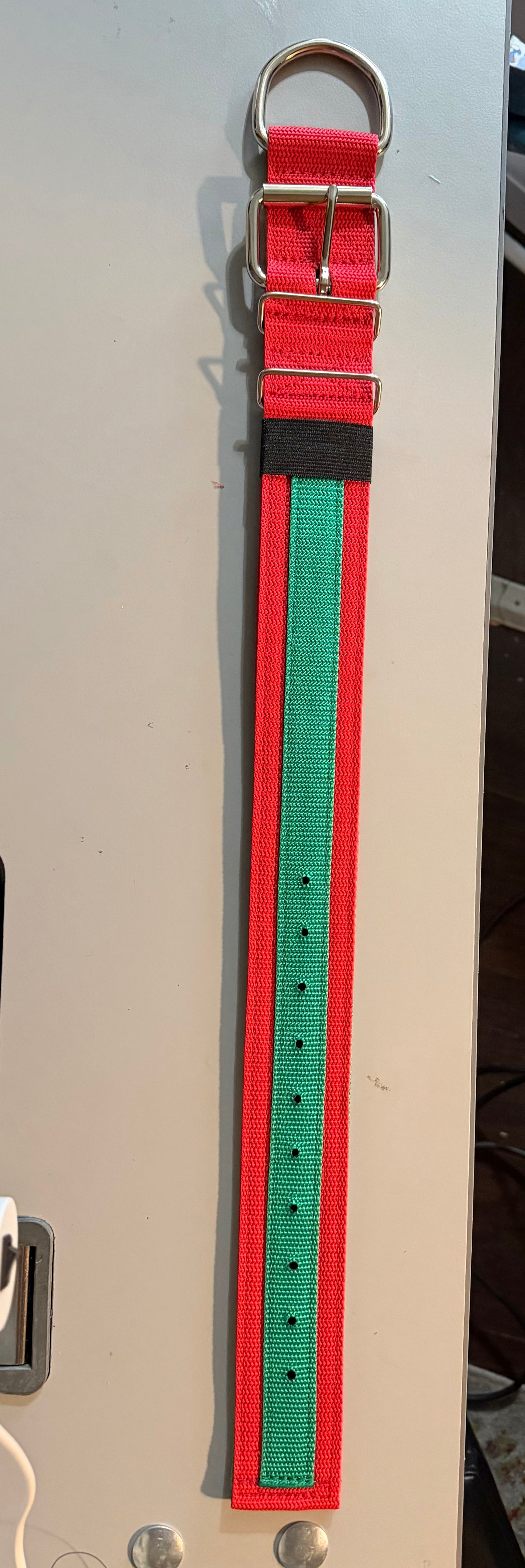 2 Inch Wide 5 Ply Green on Red Heavy Duty HP Collar