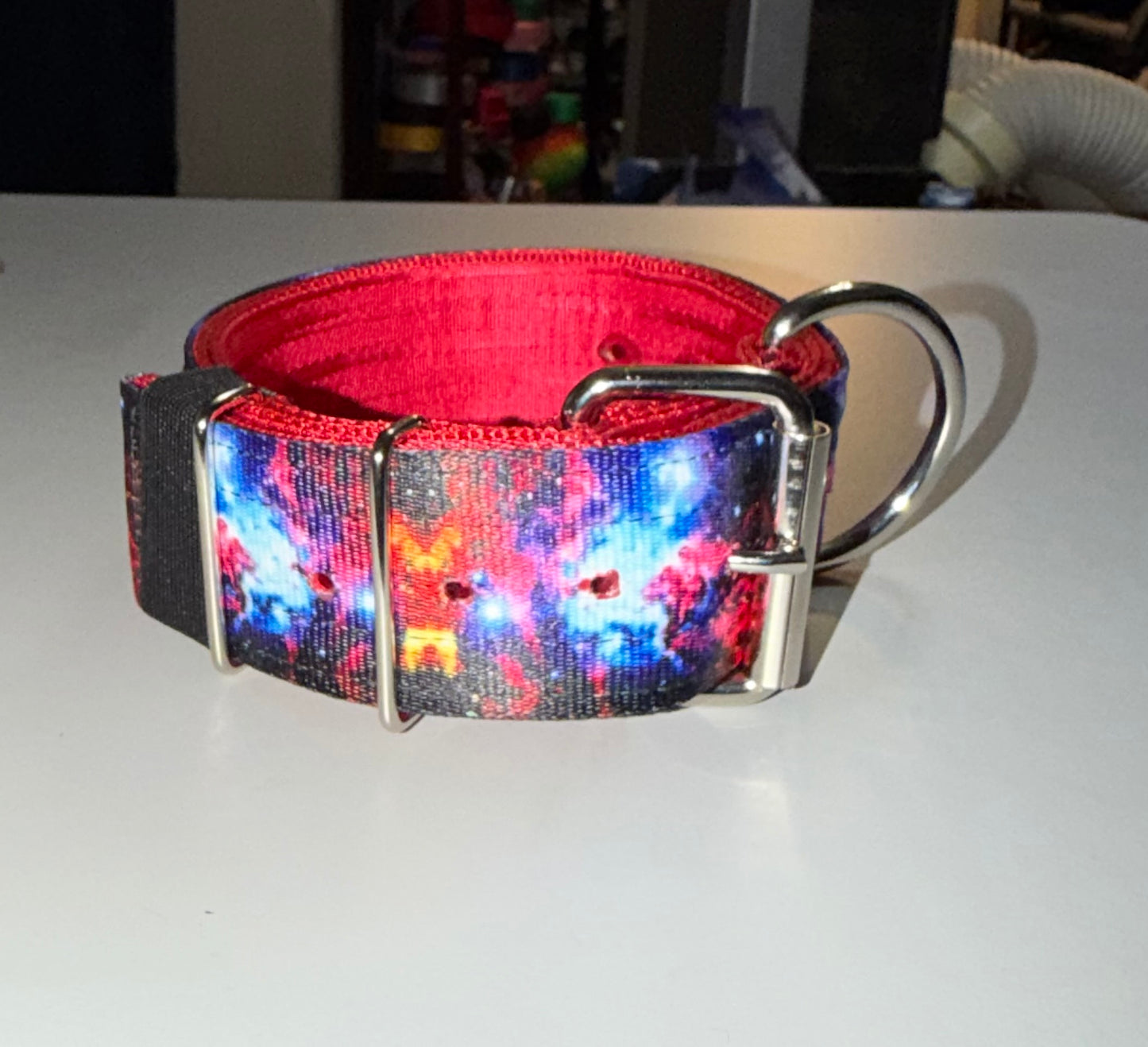 2 Inch Wide 5 Ply Red Galaxy Heavy Duty Seatbelt Collar