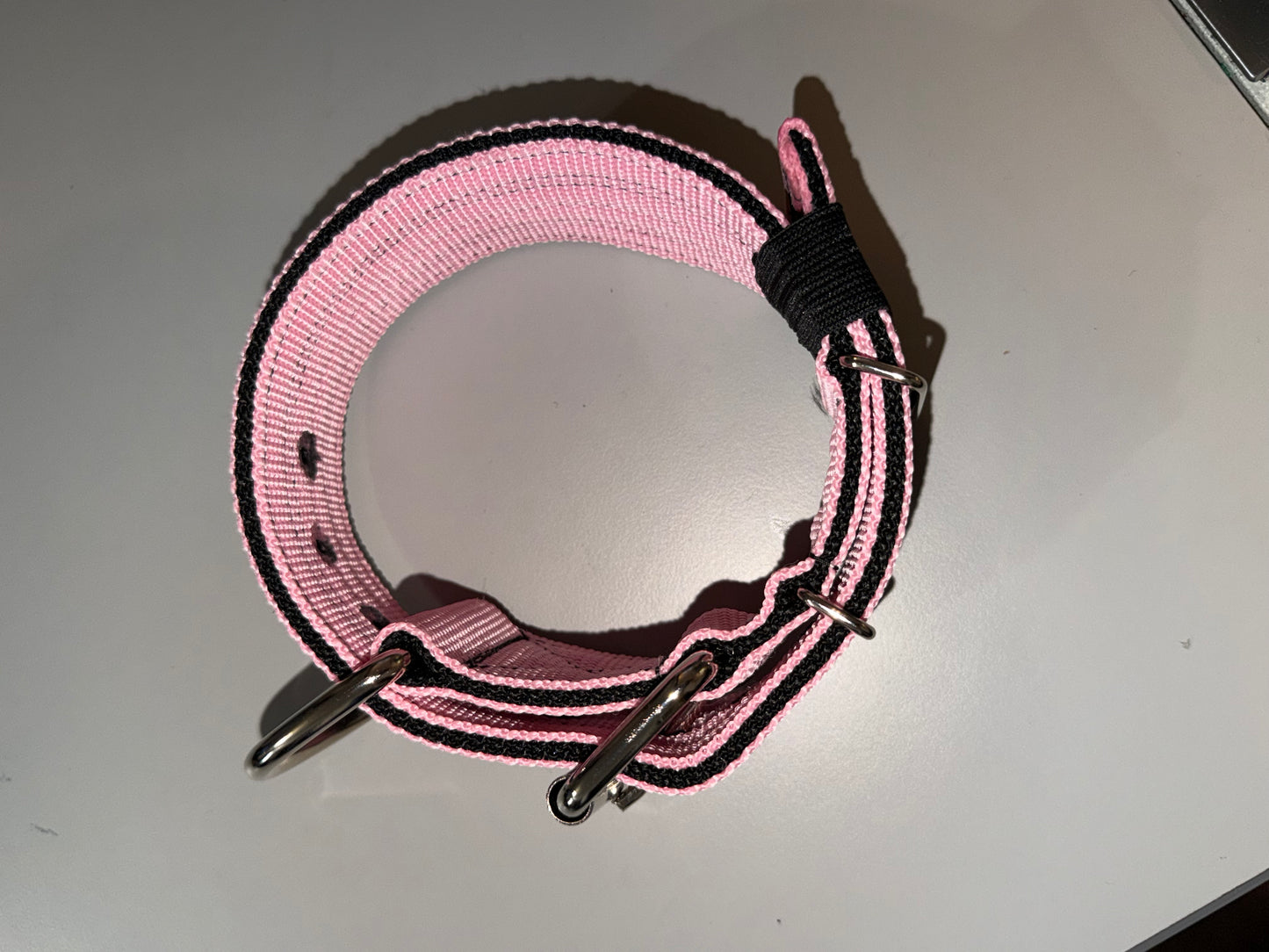 2 Inch Wide 5 Ply Black On Pink Heavy Duty HP Collar